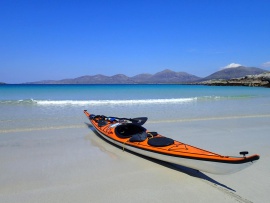 Kayak on Luskentyre beach, Harris, Outer Hebrides