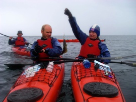 Doing a spot of fishing whilst on a trip round Raasay &amp; Rona. I'm not sure Martin knows what to do with that!!